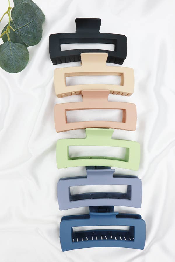 Matte Jumbo Cut Out Rectangle Hair Claw