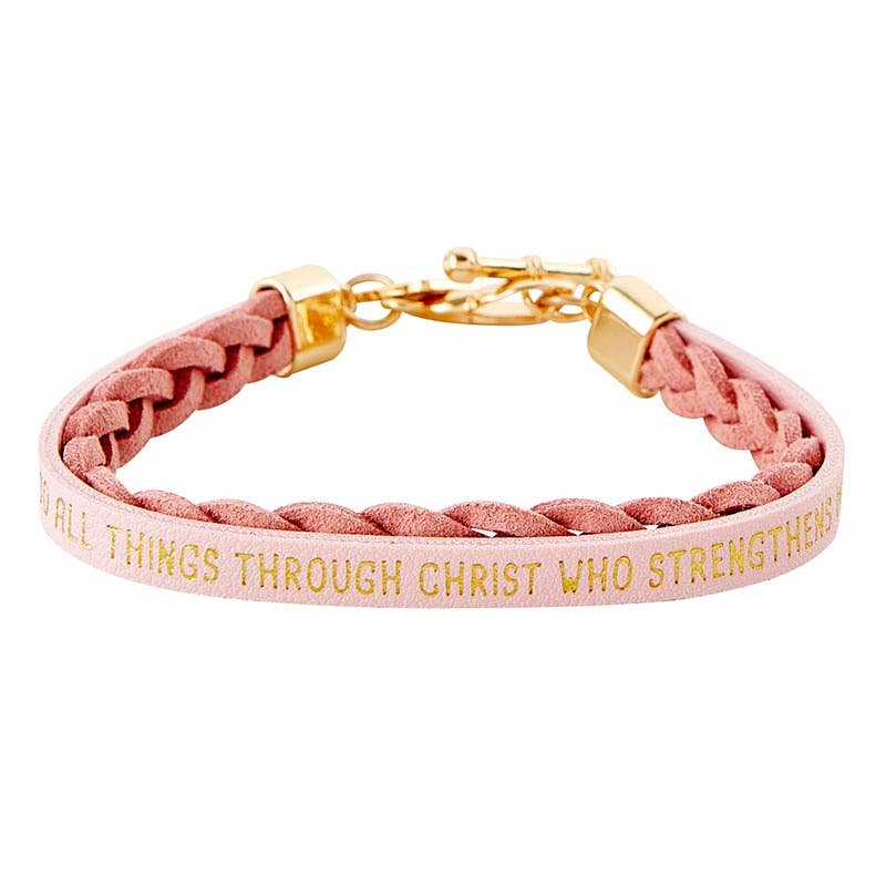 Philippians 4:13 Pink Bracelet, The Feathered Farmhouse