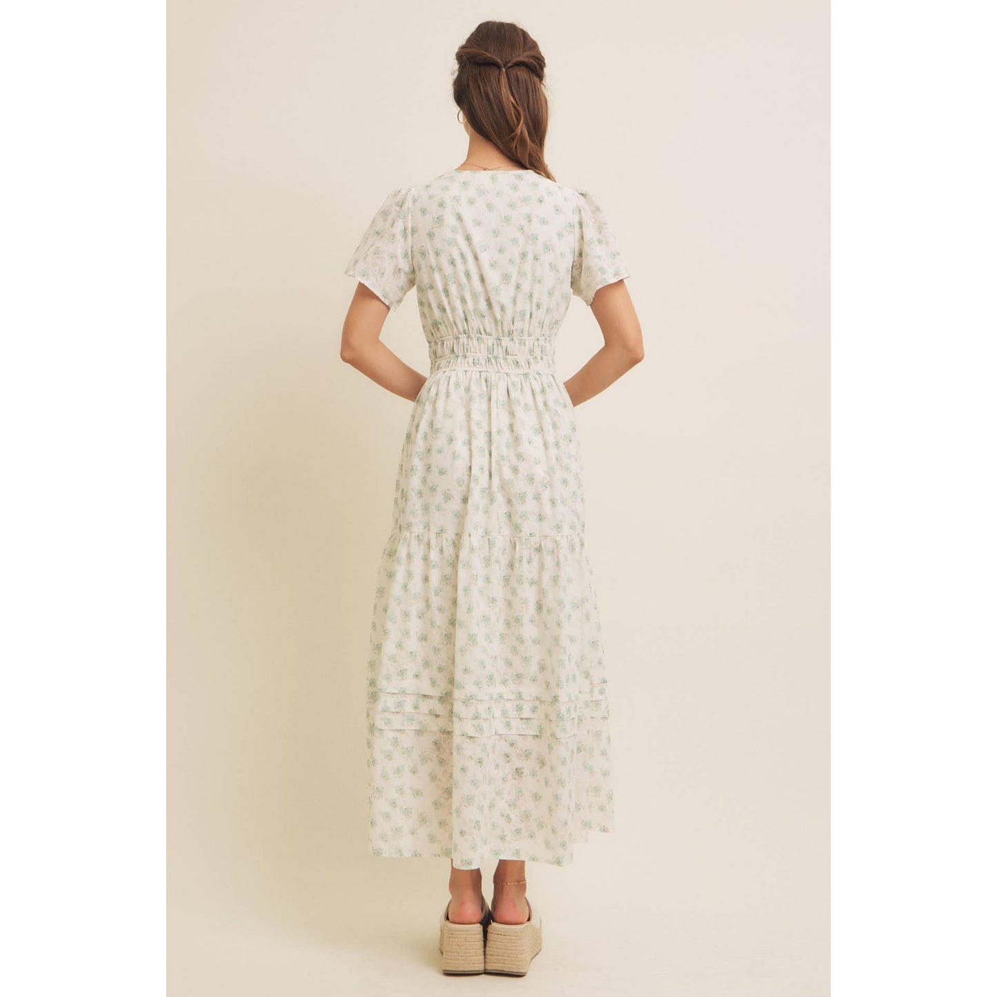 Dainty Floral Maxi Dress, Feathered Farmhouse