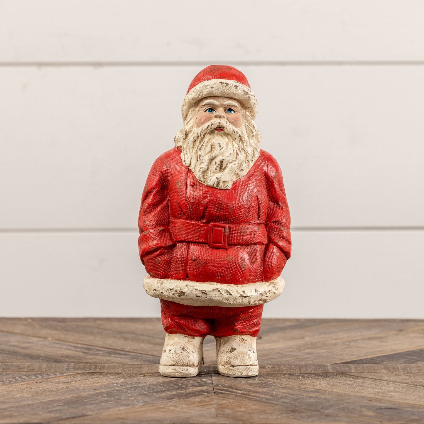 Red Vintage Santa, Feathered Farmhouse