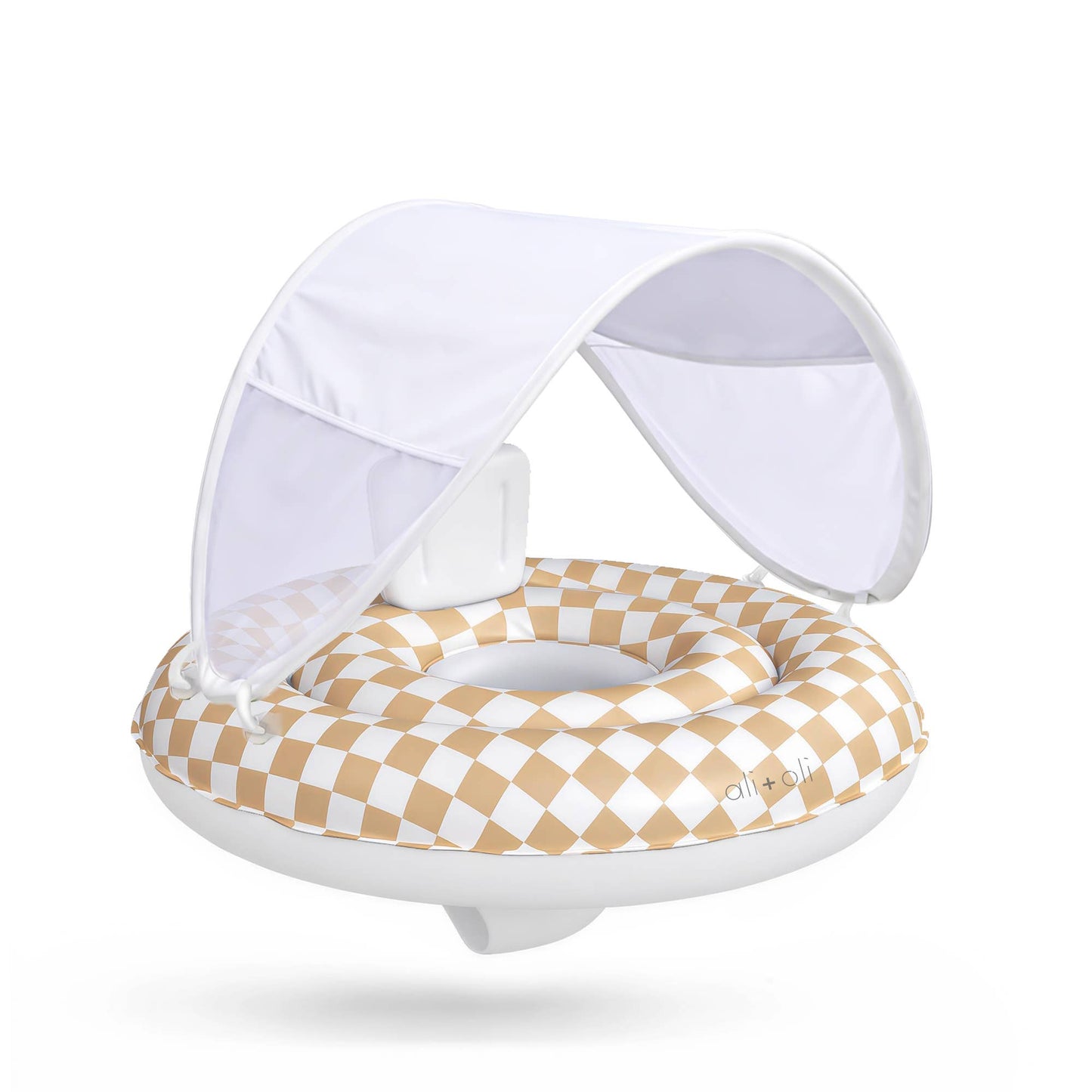 Ali+Oli Baby Swim Seat with Sun Canopy, Feathered Farmhouse
