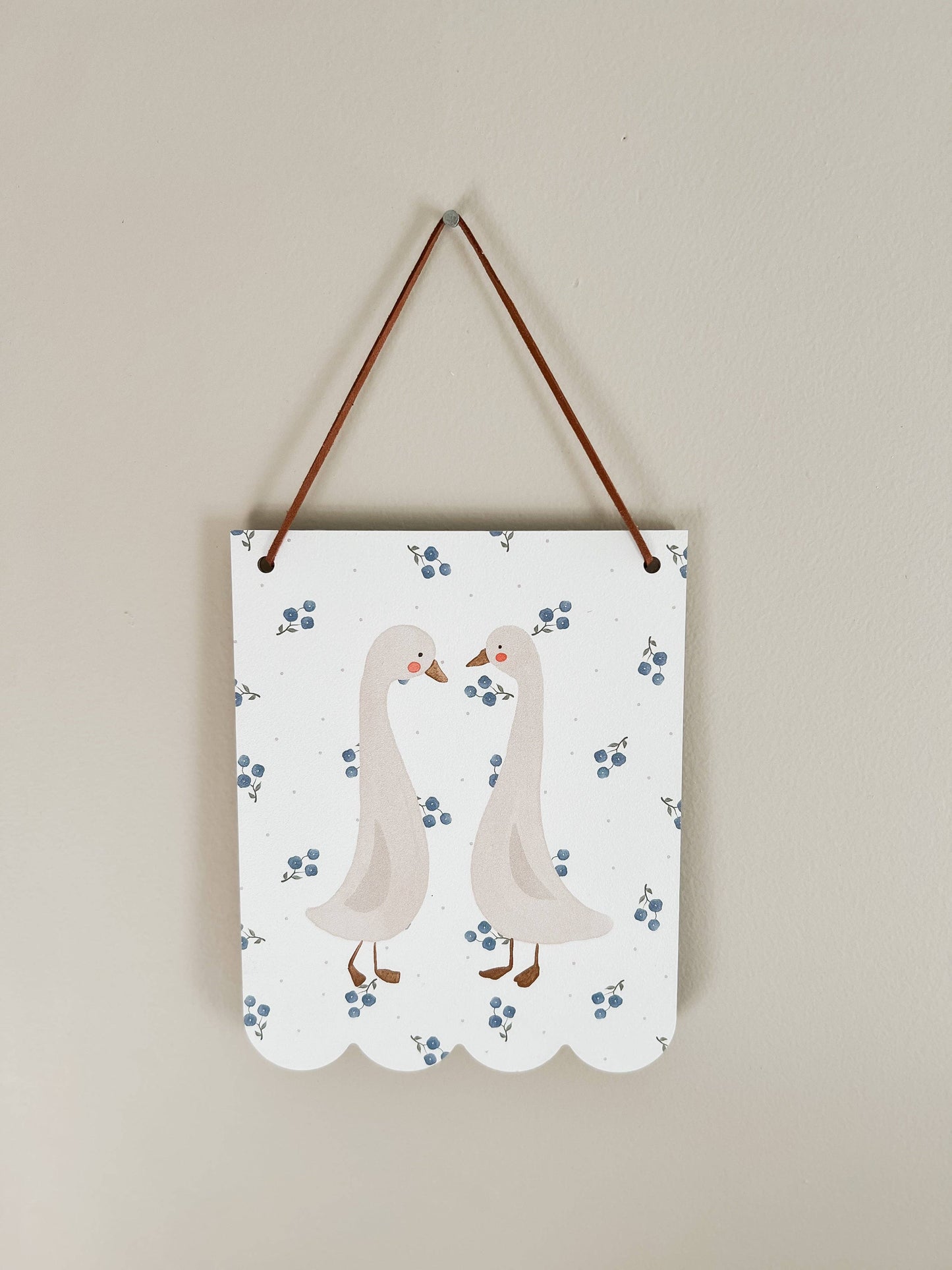 Swan & Floral Hanging Wall Art, Feathered Farmhouse