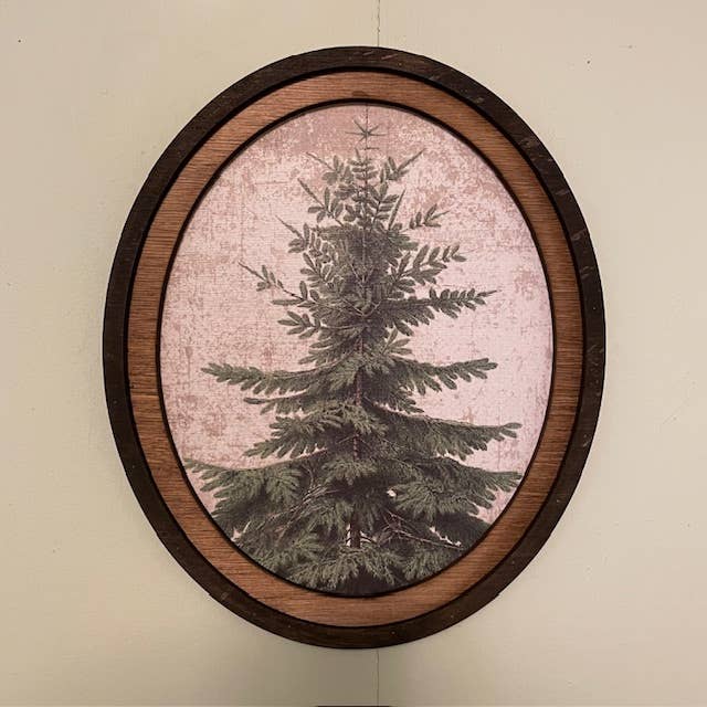 Douglas Fir Oval Print, Feathered Farmhouse