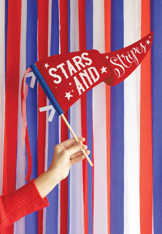 Stars and Stripes Felt Pennant Banner, The Feathered Farmhouse