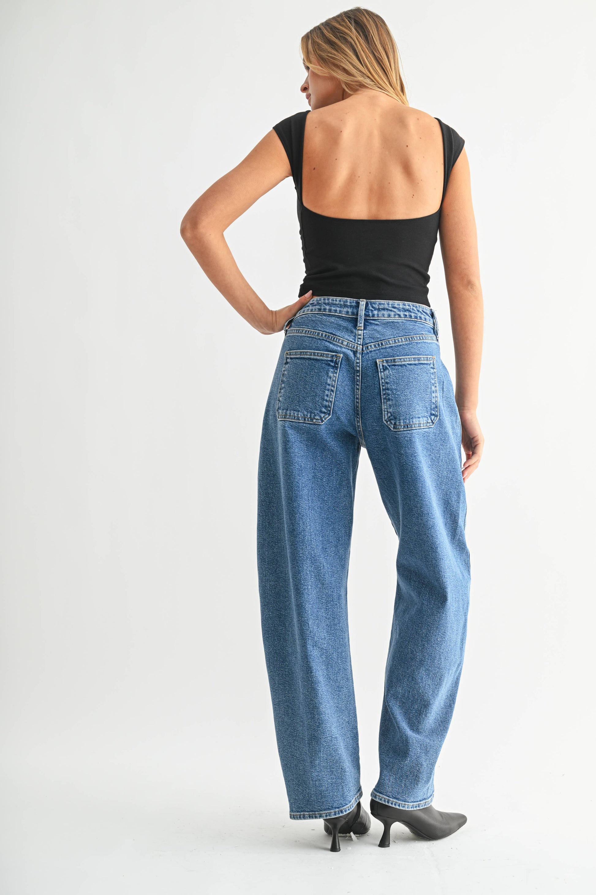 Stretch Trouser Barrel Jean, Feathered Farmhouse