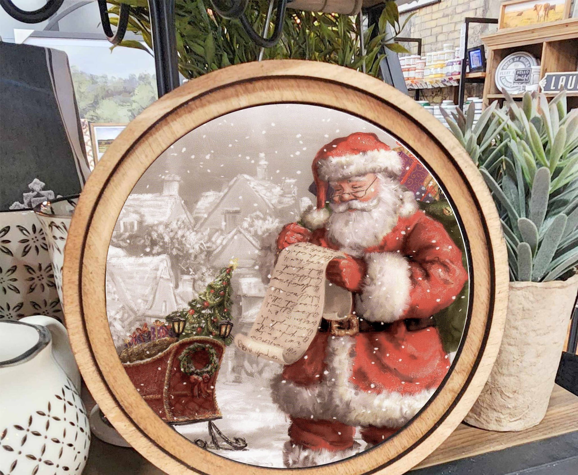 Santa List Art, Feathered Farmhouse
