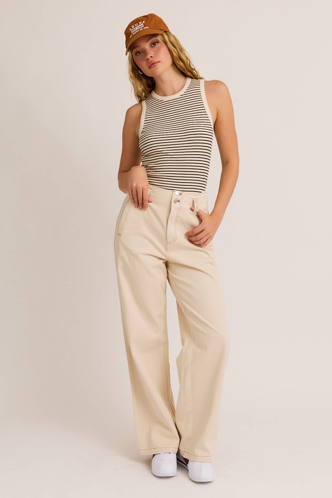 Striped Sleeveless Bodysuit, Feathered Farmhouse