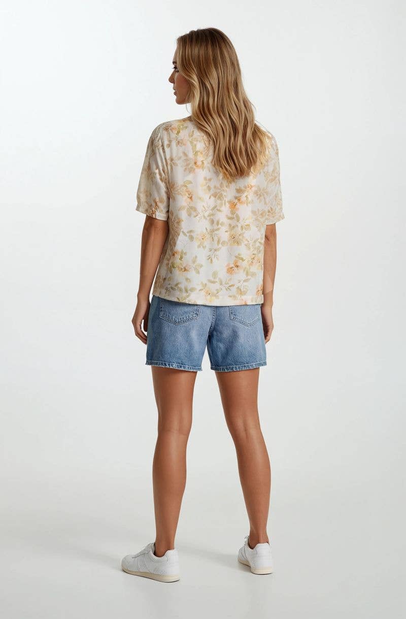 Floral Front Tie Top, Feathered Farmhouse