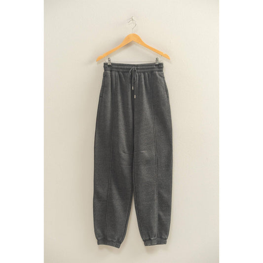 Black Drawstring Waist Ultra Comfy Sweatpants, Feathered Farmhouse