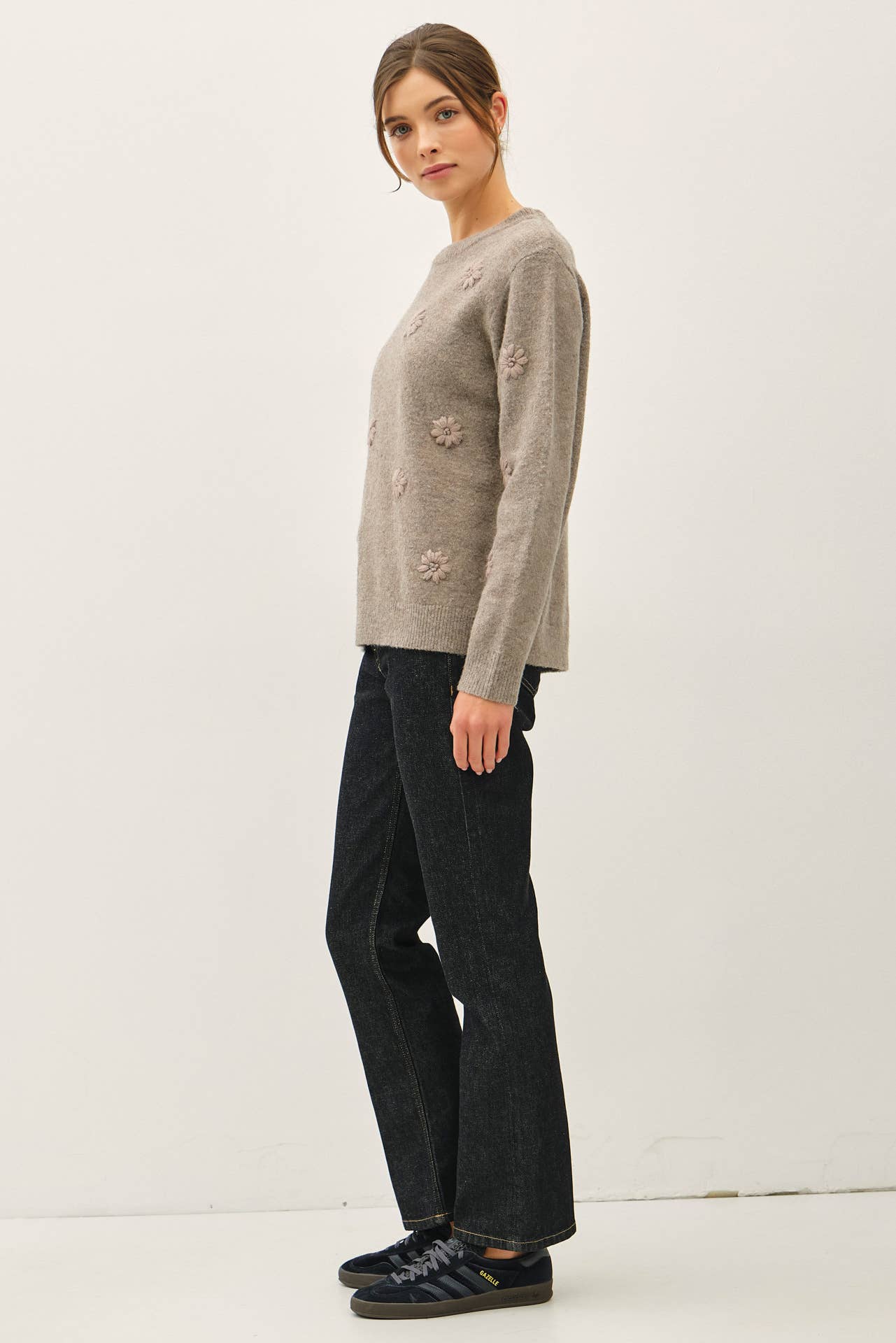 Floral Embroidered Sweater, Feathered Farmhouse