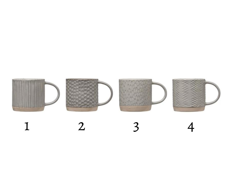 Debossed Stoneware Mug, The Feathered Farmhouse