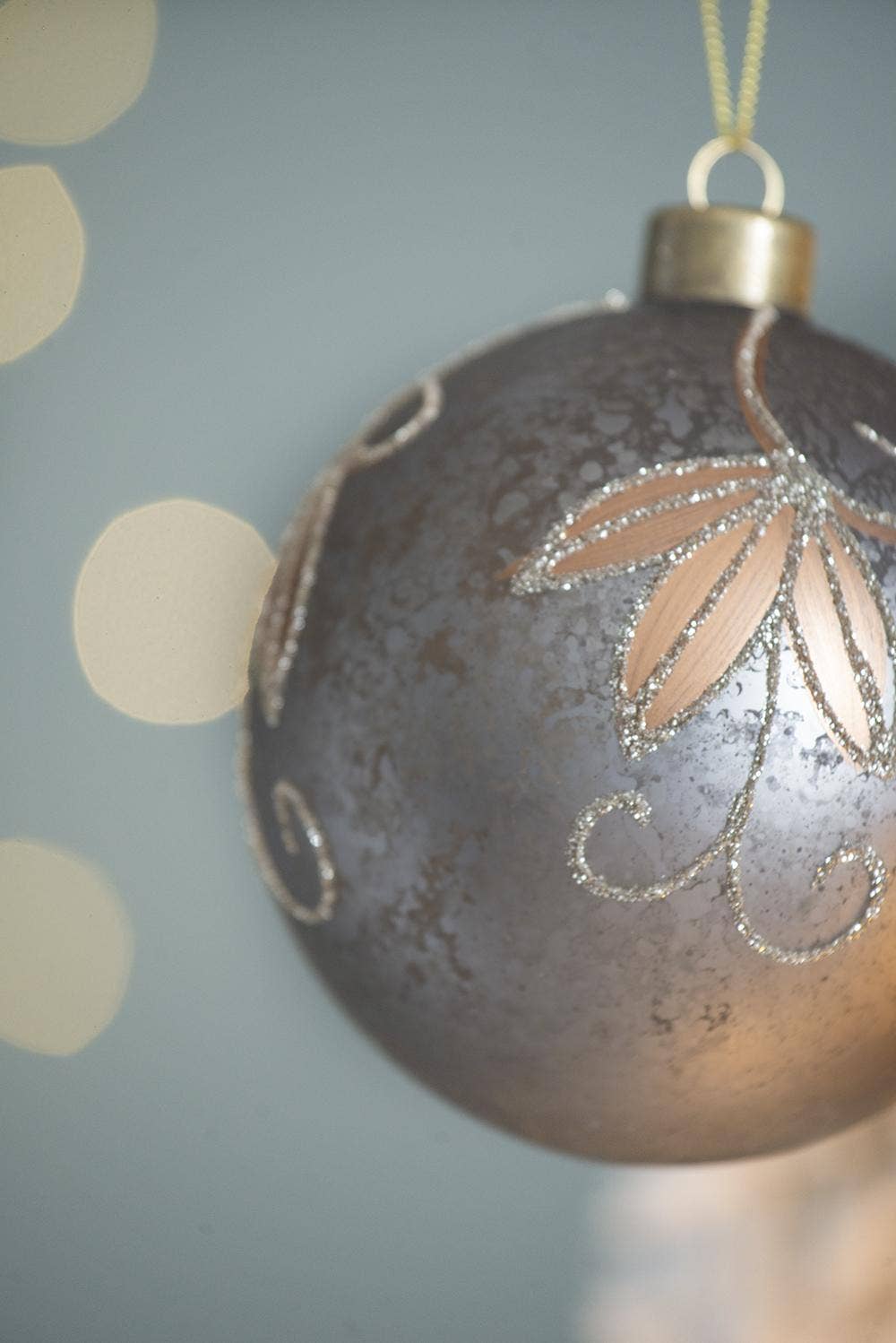 Silver Blossom Glass Ornament, The Feathered Farmhouse