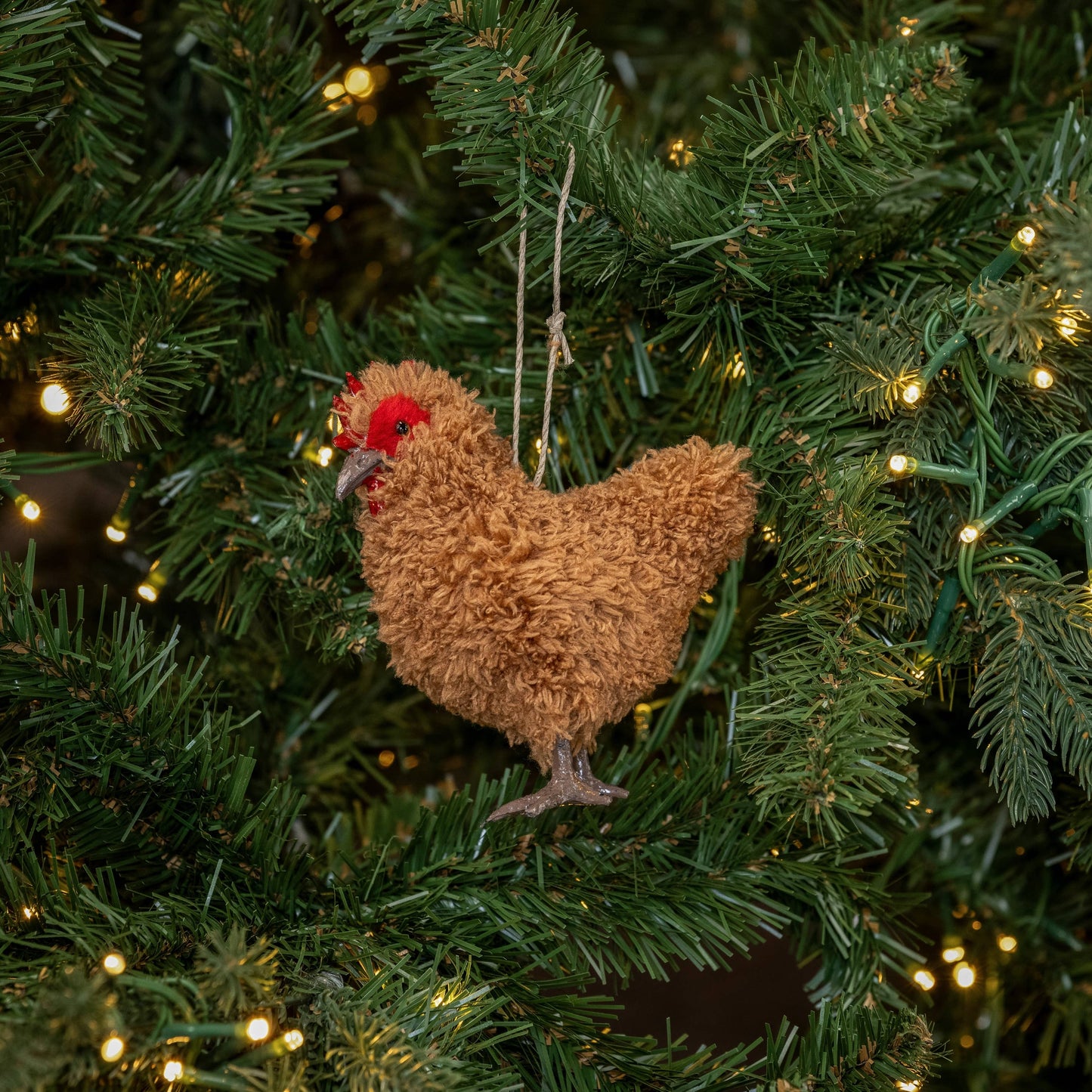 Brown Hen Ornament, Feathered Farmhouse