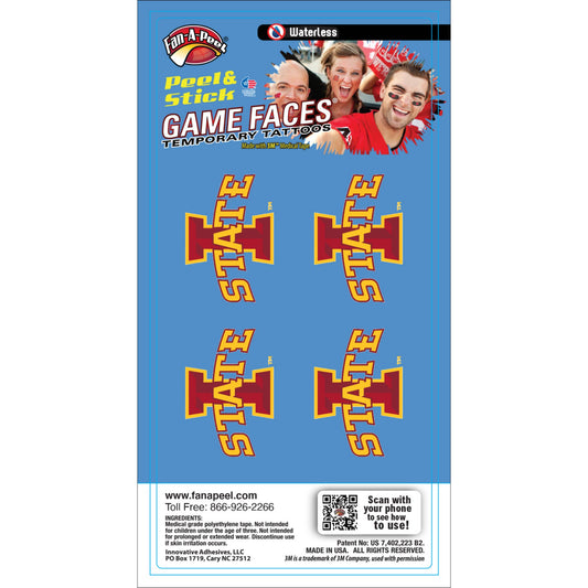 Iowa State Game Faces® Temporary Tattoos, Feathered Farmhouse