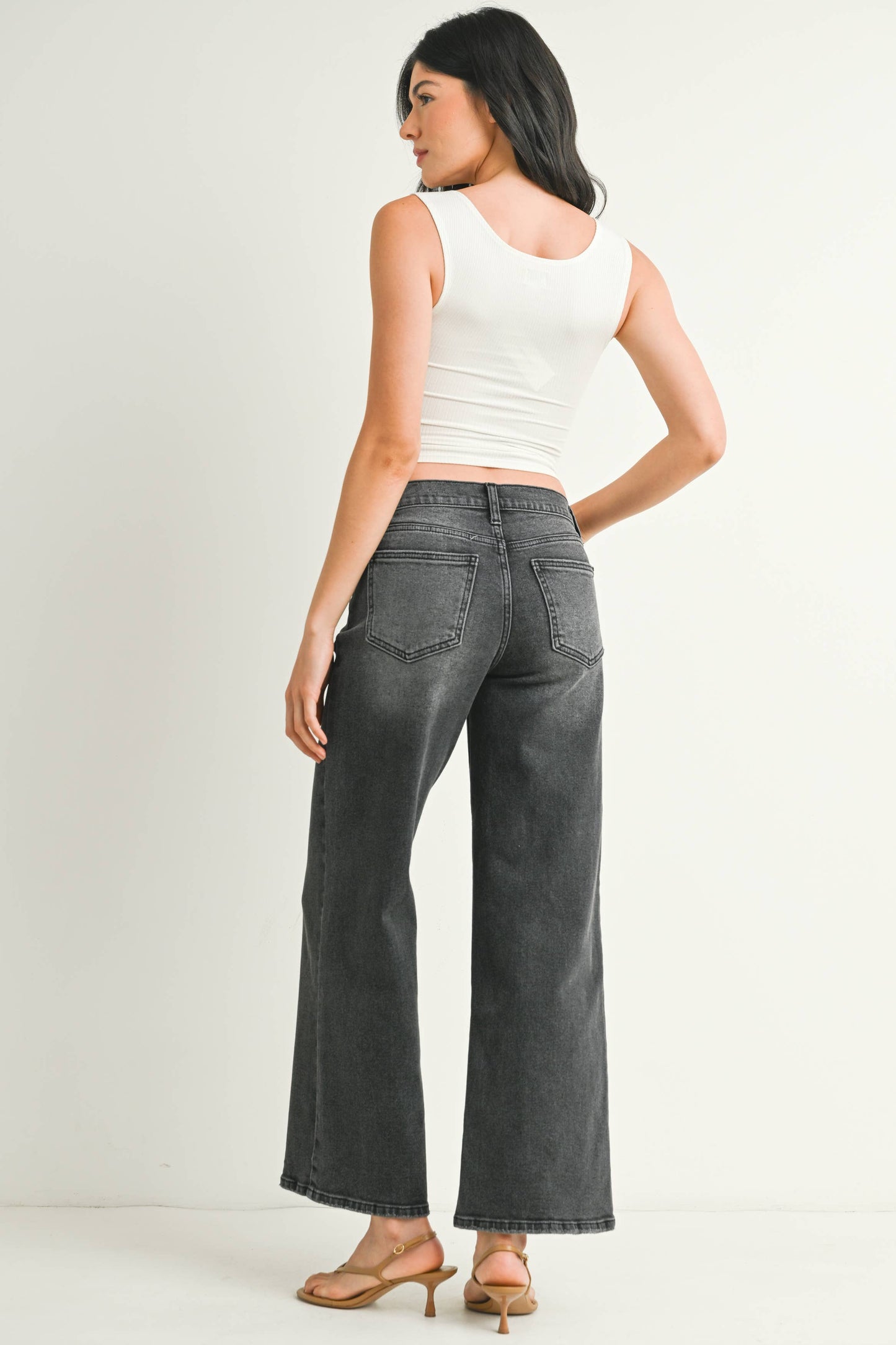 Washed Grey Relaxed Vintage Straight, Feathered Farmhouse