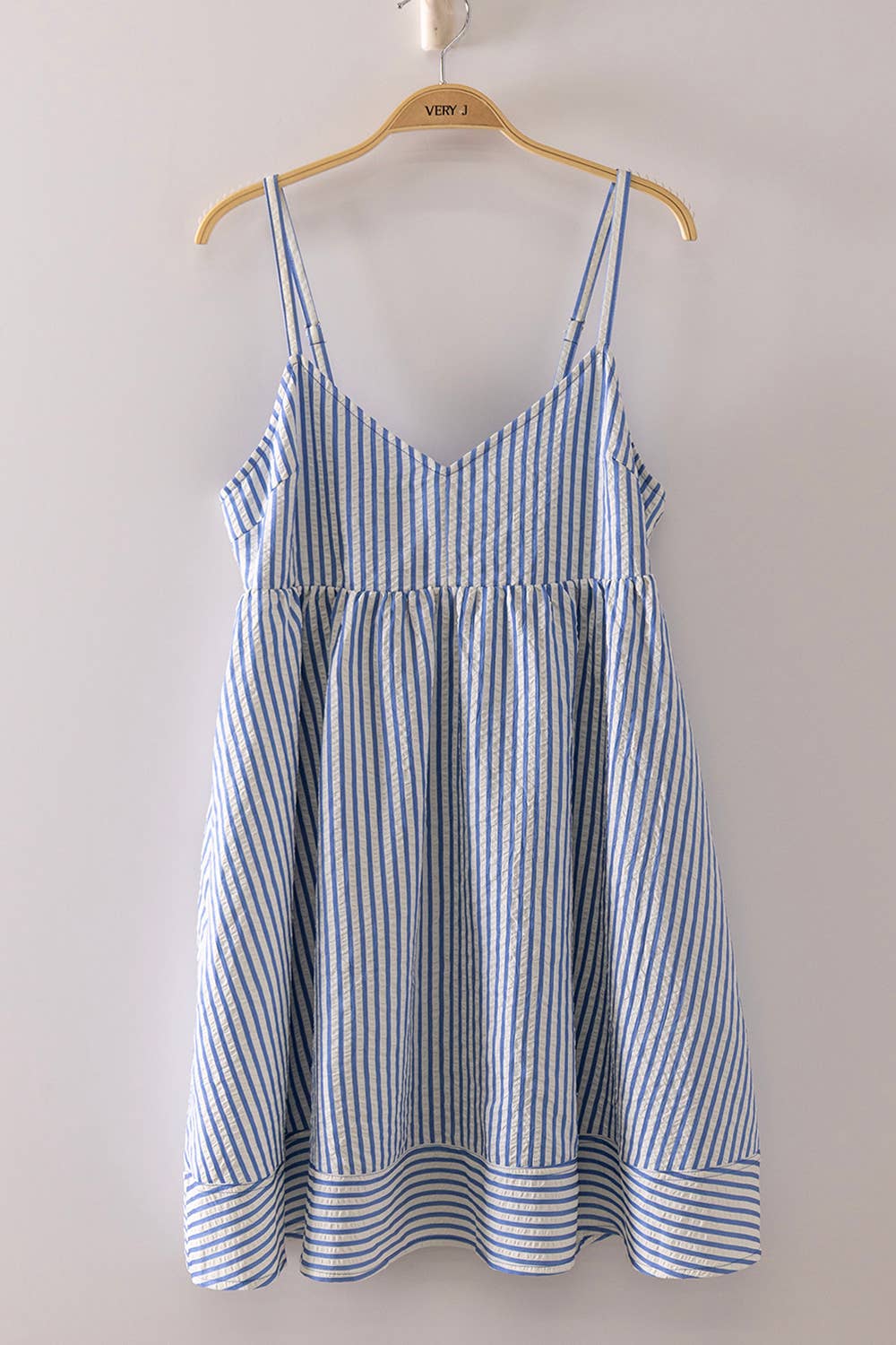 Blue Stripe Bow Babydoll Sundress, Feathered Farmhouse