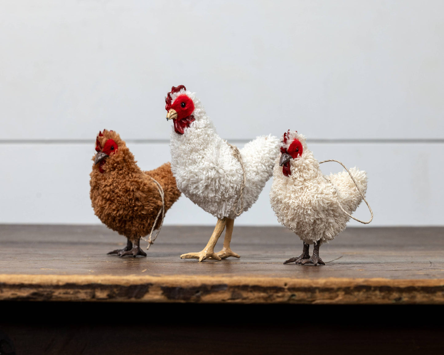 White Chicken Ornament, Feathered Farmhouse