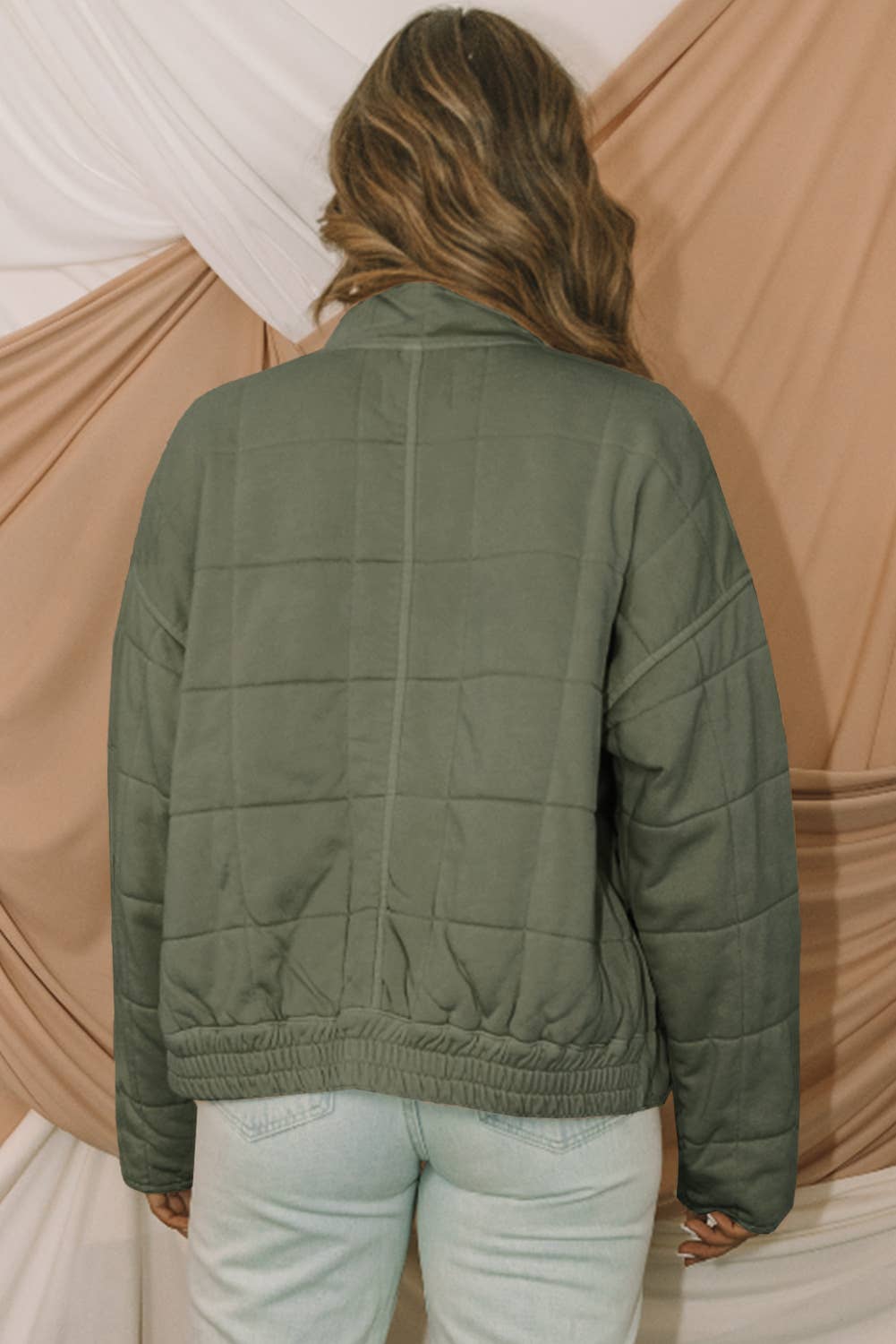 Zip-Up Pocket Quilted Jacket, Feathered Farmhouse