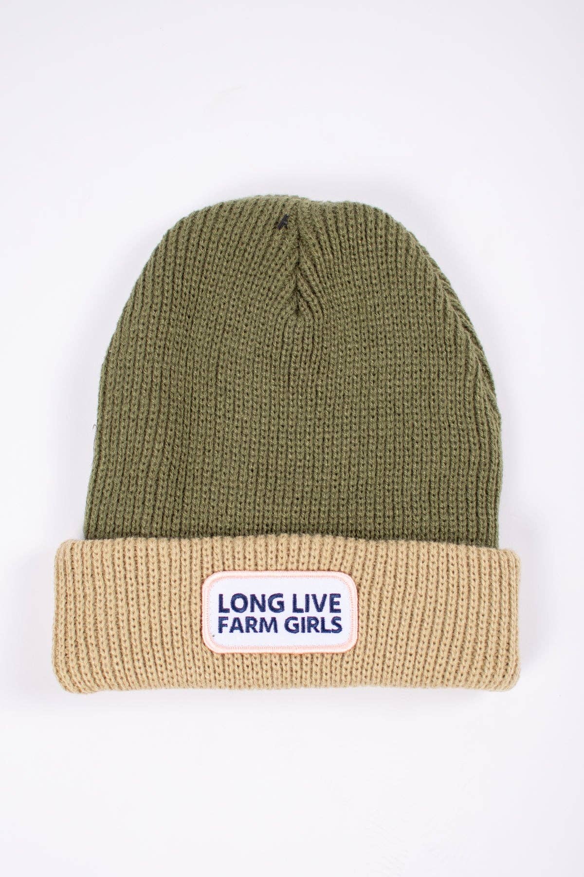 Western 'Long Live Farm Girls' Beanie, Feathered Farmhouse