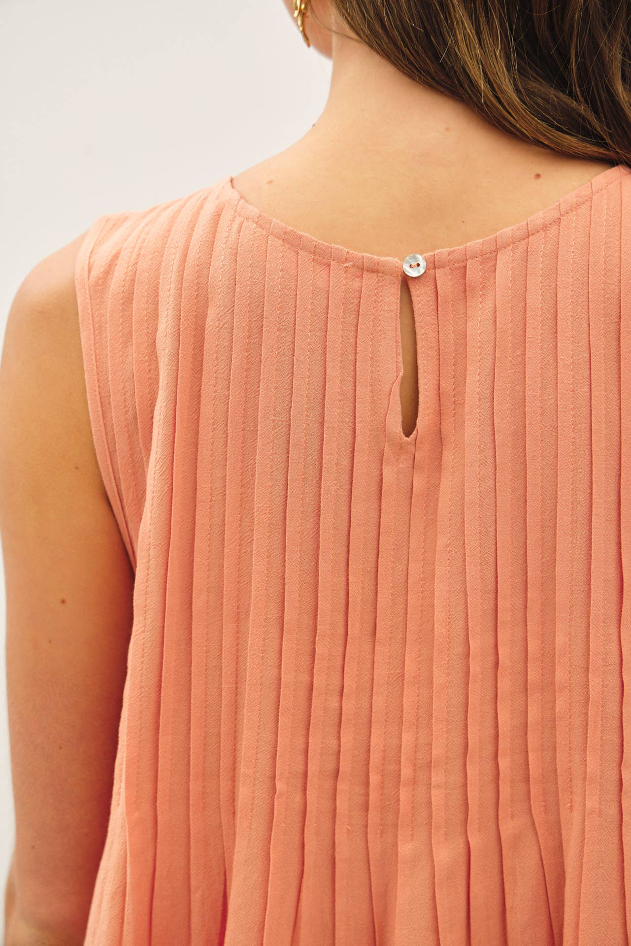 Pleated Sleeveless Top, Feathered Farmhouse