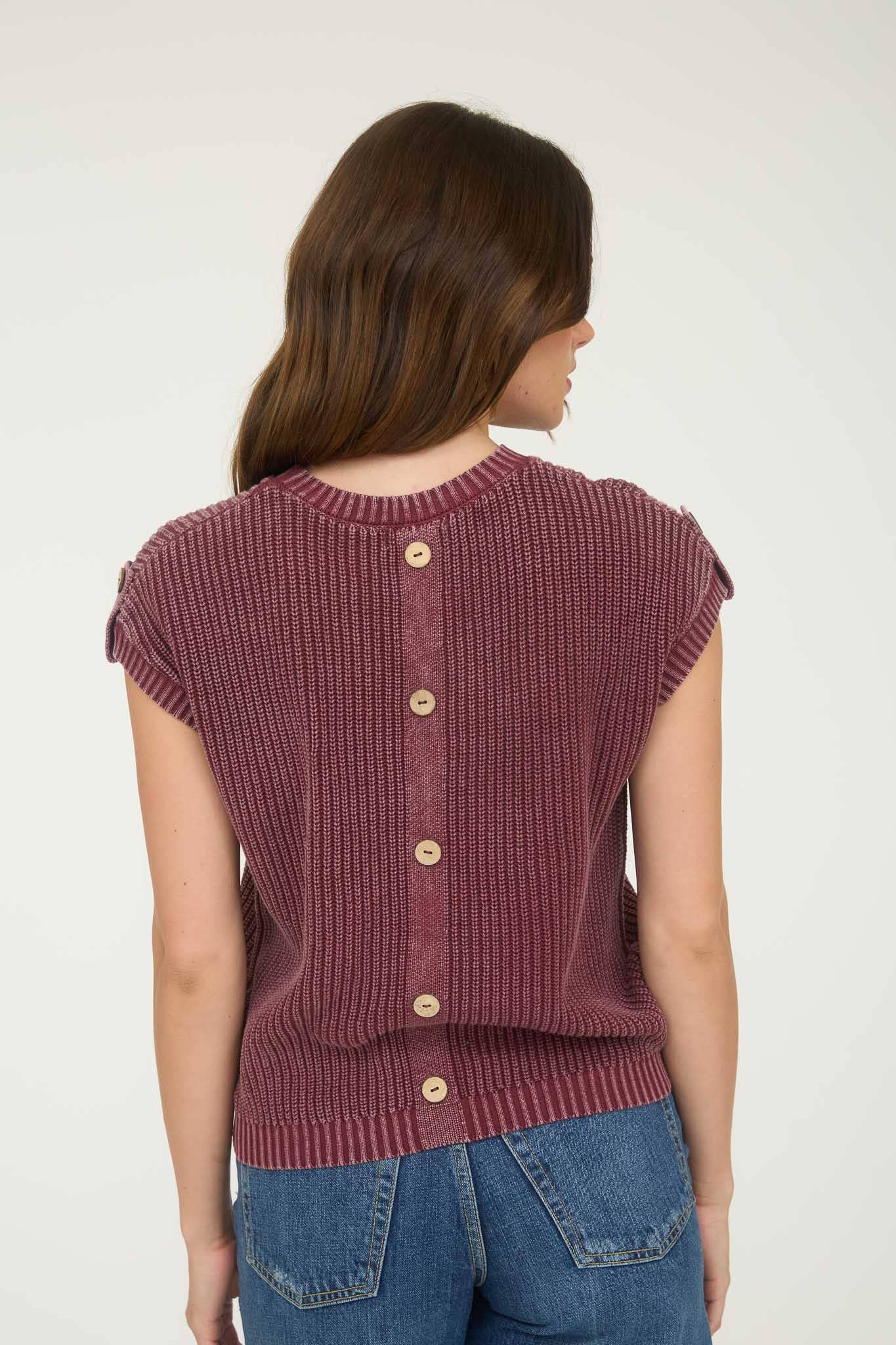 Washed Knit Pullover Sweater, Feathered Farmhouse