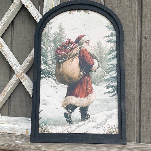 Snowy Forest Santa Arch, Feathered Farmhouse