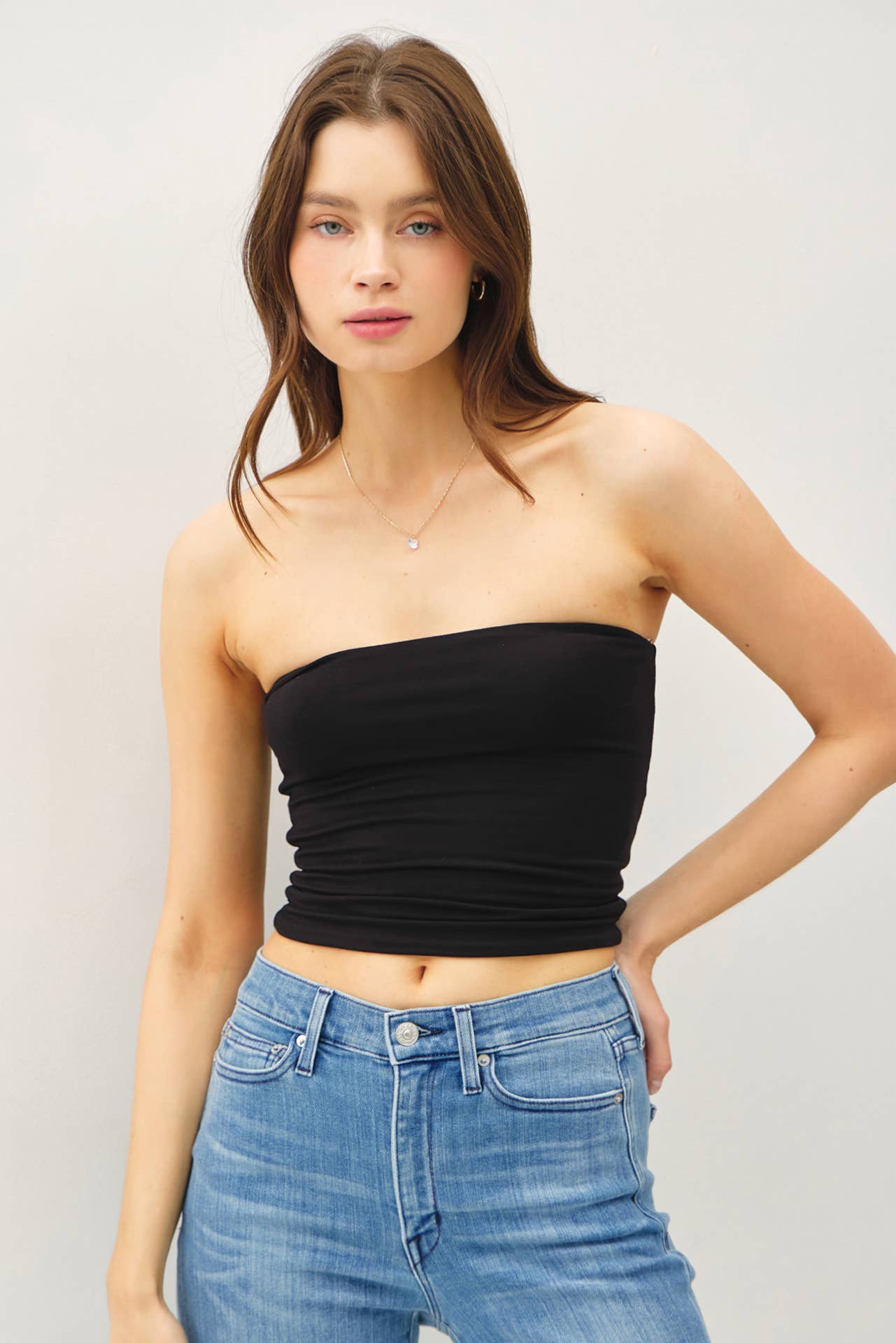 Black Basic Bandeau, Feathered Farmhouse