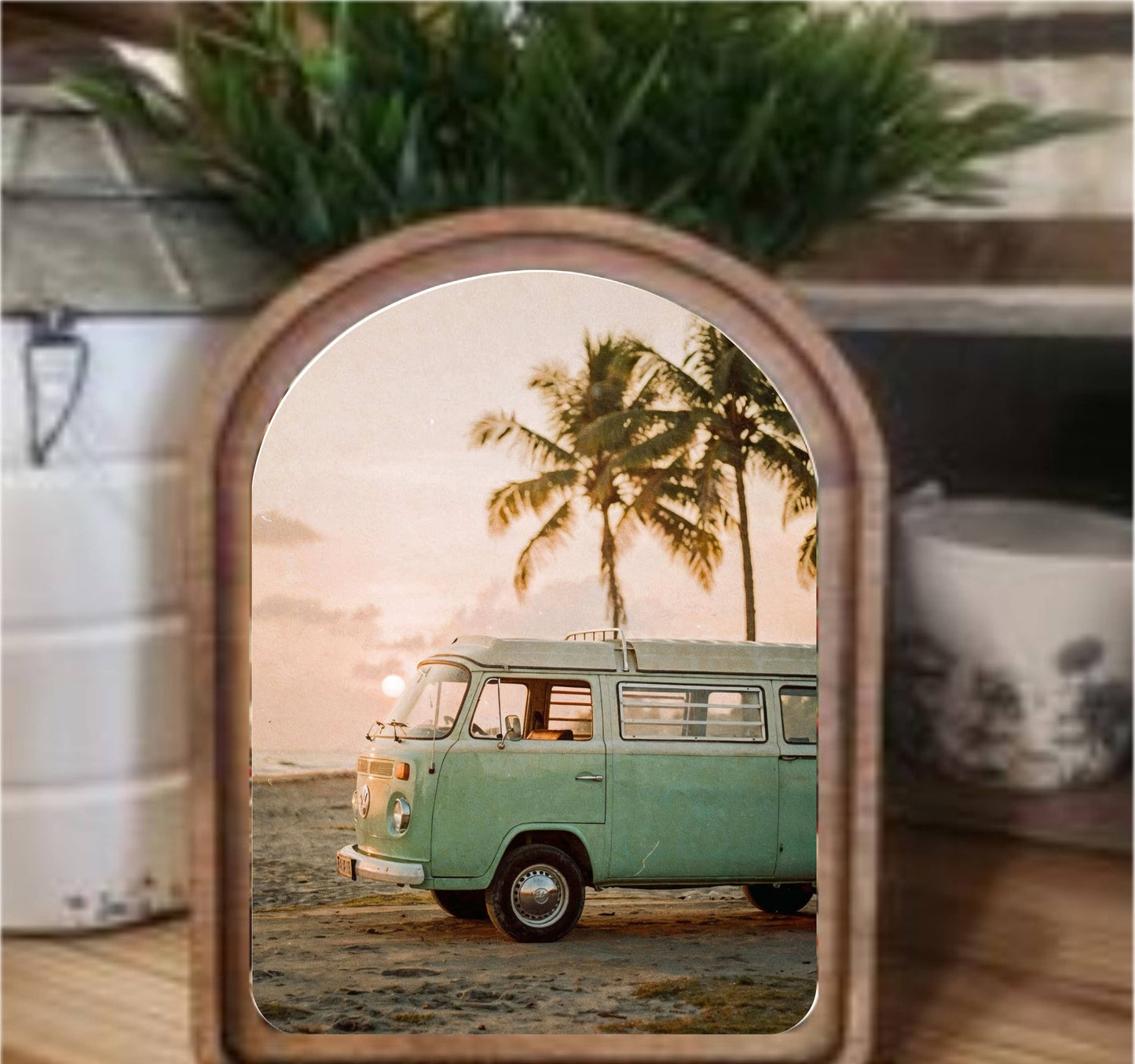 VW Bus Framed Arch, Feathered Farmhouse