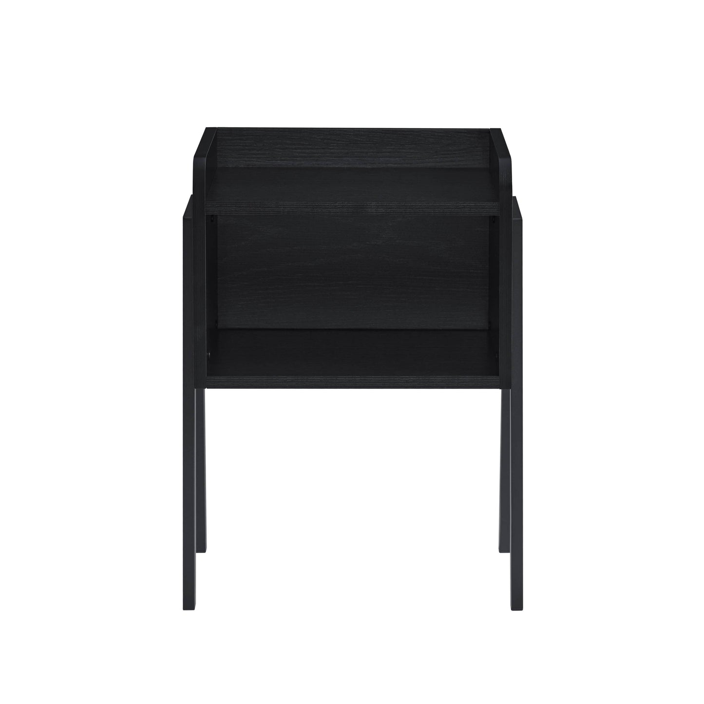 Kazuyo Mid-Century Modern Black Metal Two-Tier Side Table