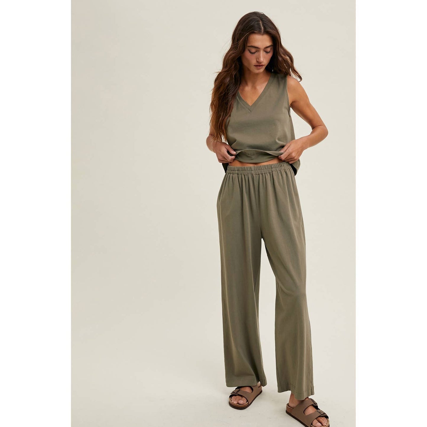 Washed Cotton Tank Top and Pants