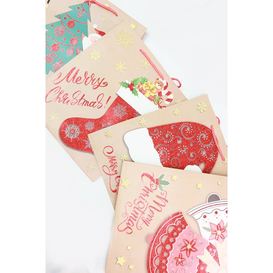 3D Christmas Gift Bag: MIX COLOR / ONE