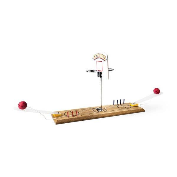 Desktop Dunker Basketball Wooden Mini Game, Feathered Farmhouse