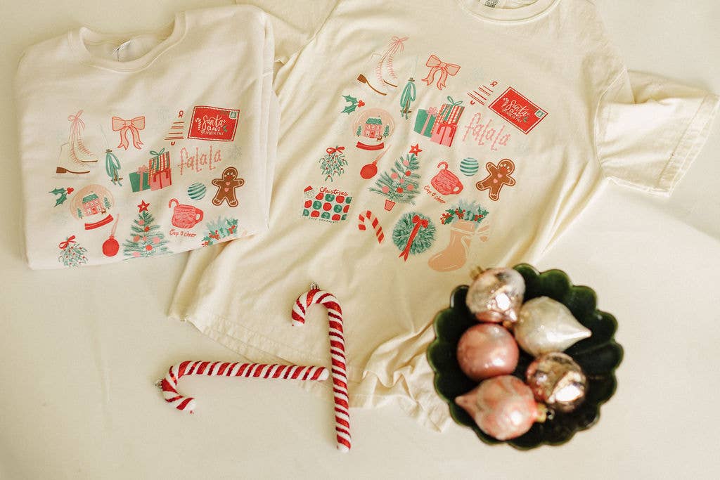 Christmas Collage Graphic Tee, Feathered Farmhouse