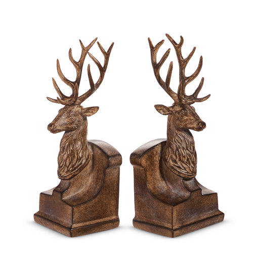 Antique Deer Book Ends, Feathered Farmhouse