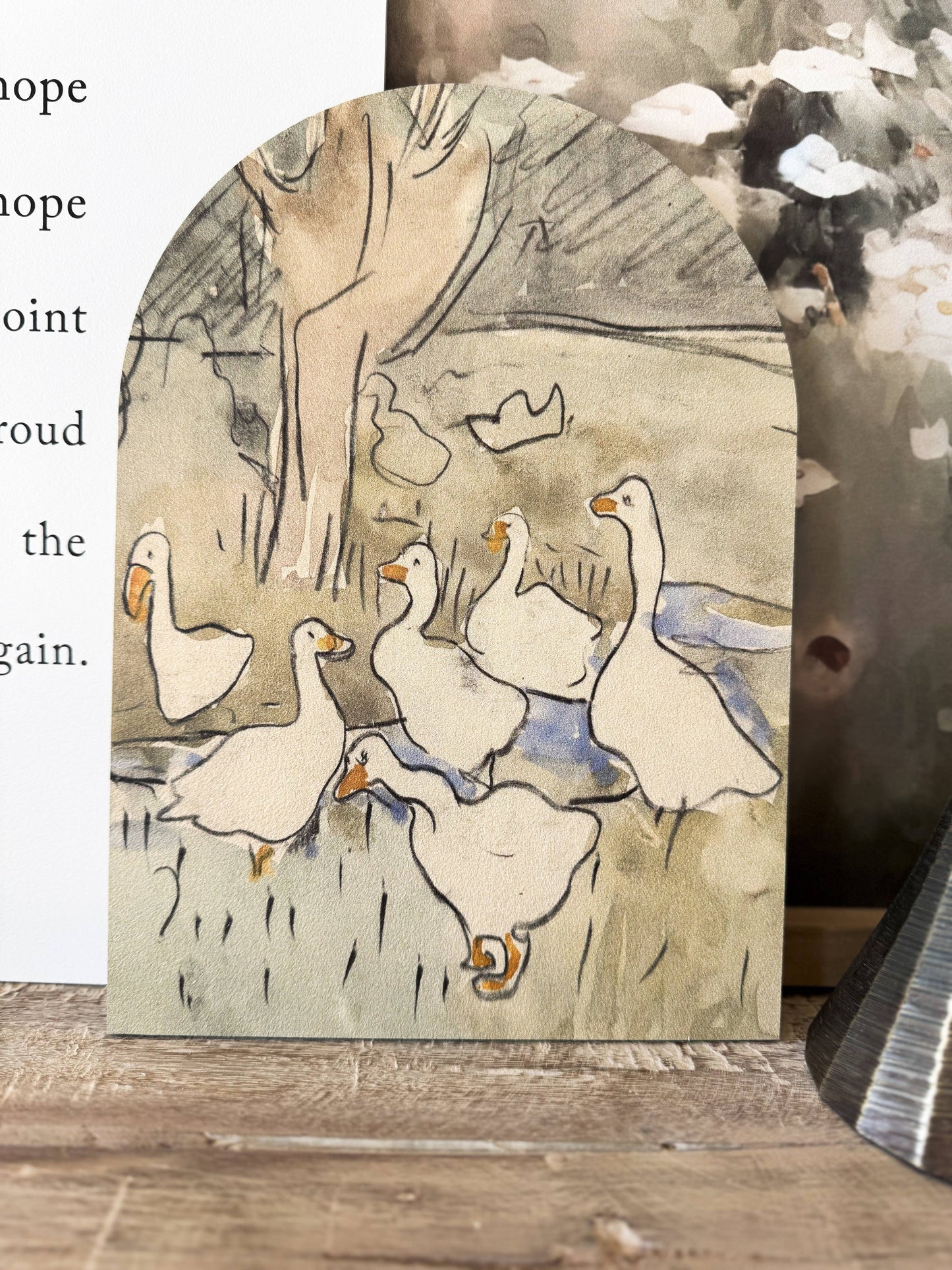 Swans Vintage Inspired Arch, Feathered Farmhouse