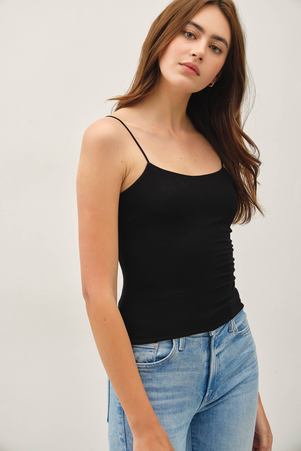 Black Basic Solid Cami, Feathered Farmhouse