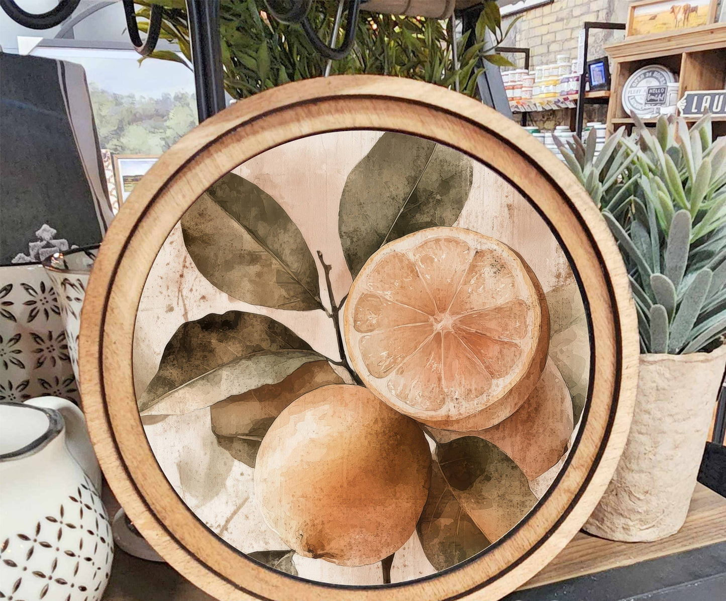 Rustic Lemon Art, Feathered Farmhouse