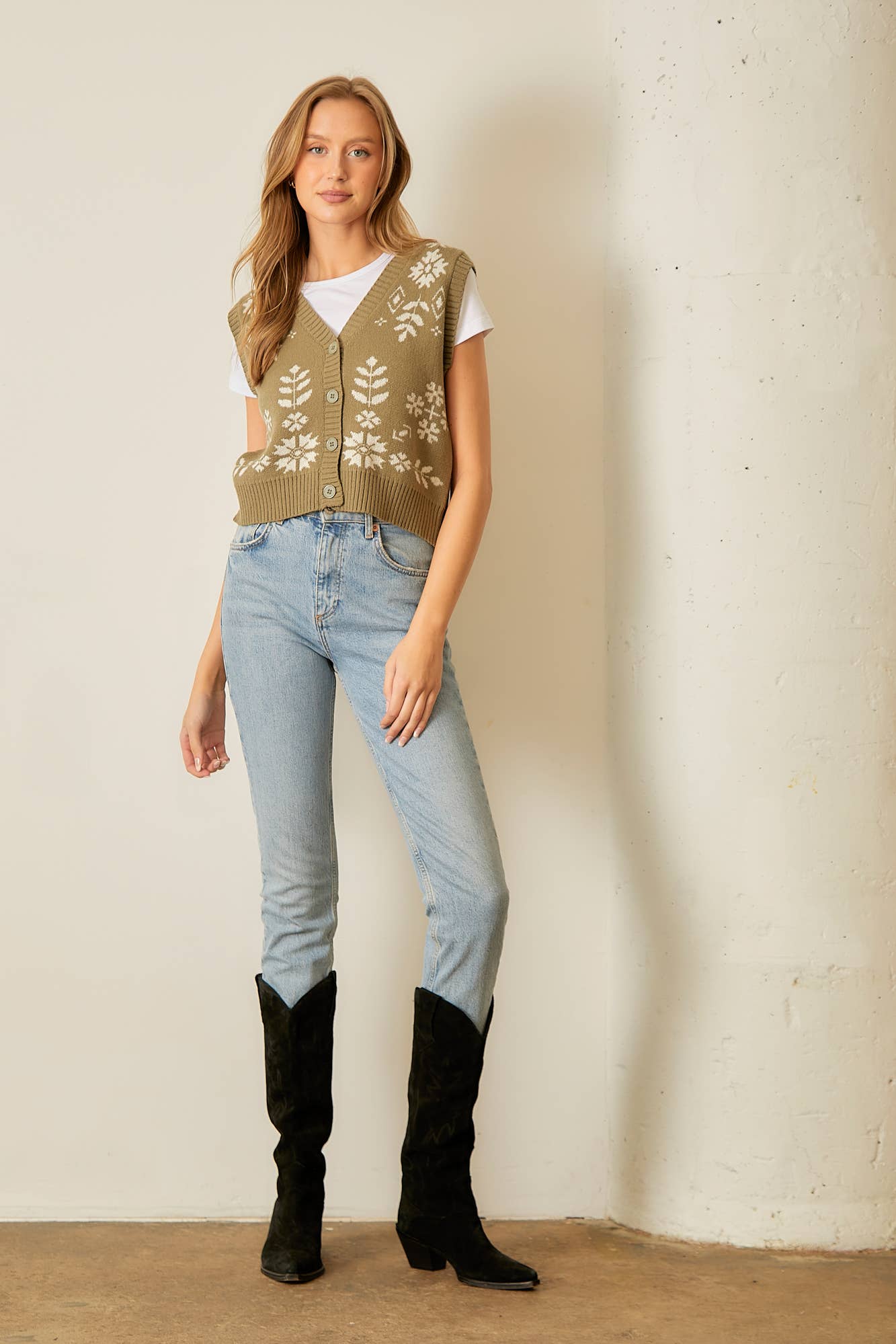 Floral Button Up Vest, The Feathered Farmhouse