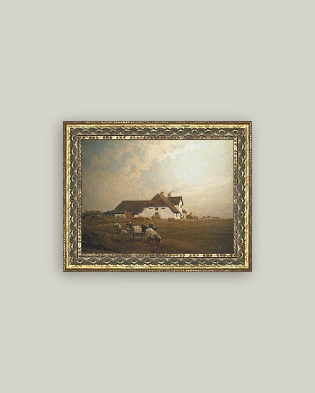 East Frisia Framed Antique Art, Feathered Farmhouse