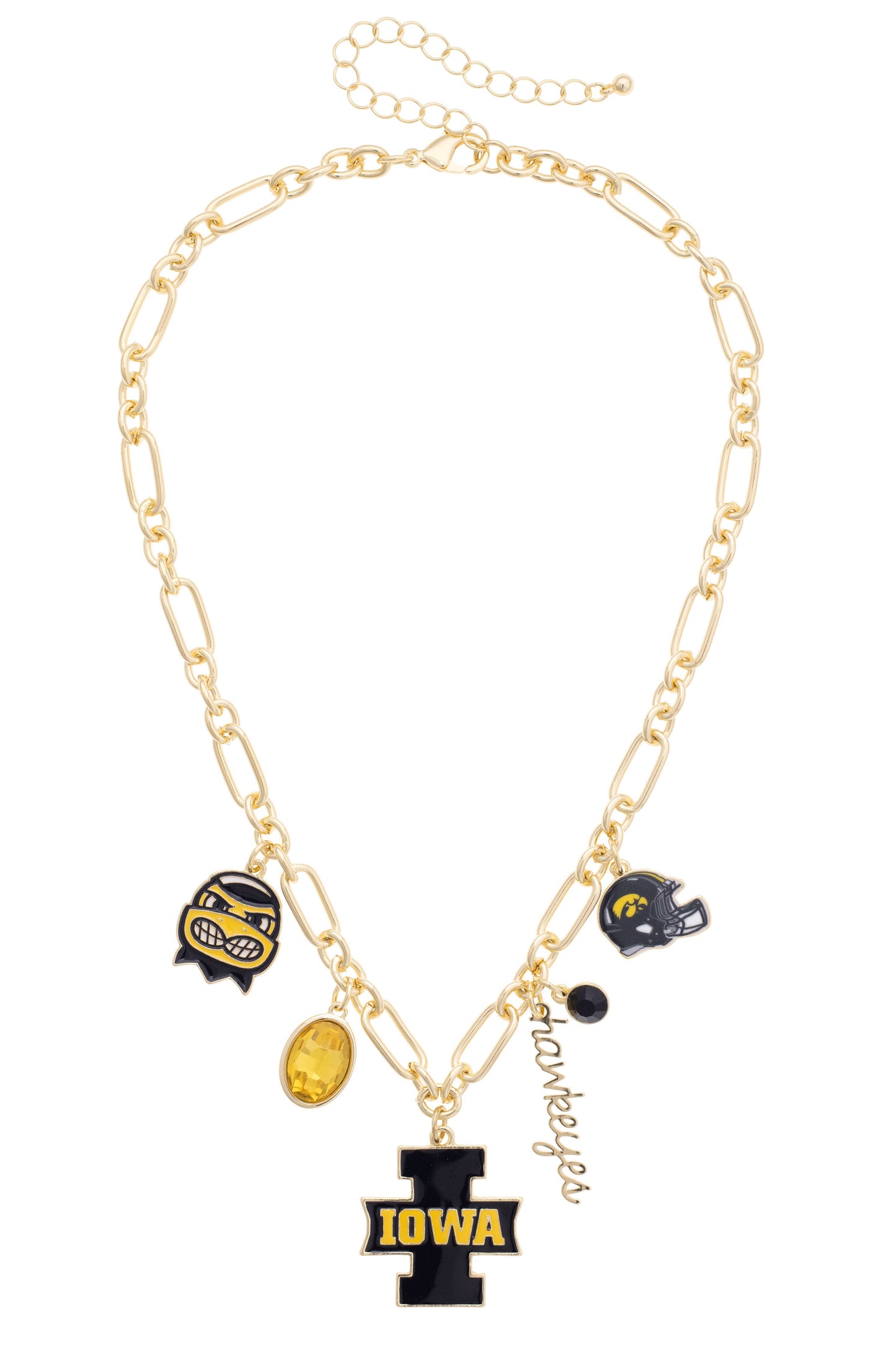 Iowa Hawkeyes Gameday Charm Necklace, Feathered Farmhouse