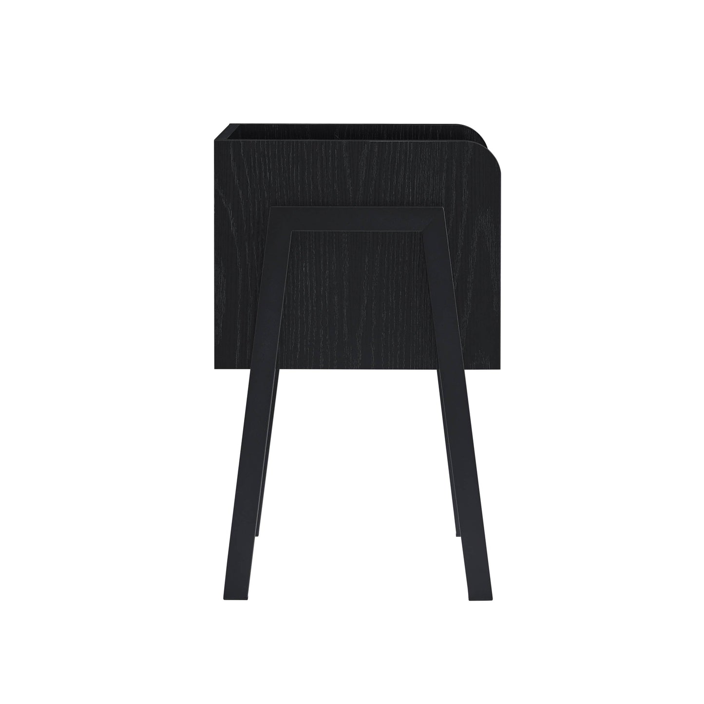 Kazuyo Mid-Century Modern Black Metal Two-Tier Side Table