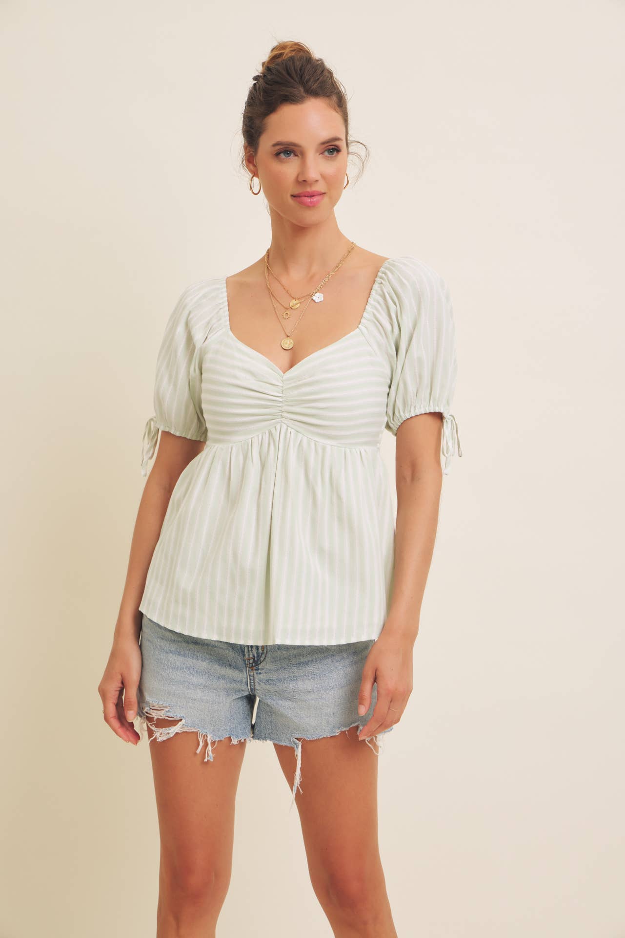 Stripe Babydoll Top, Feathered Farmhouse