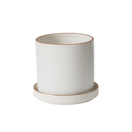 Author Pot with Saucer, Feathered Farmhouse
