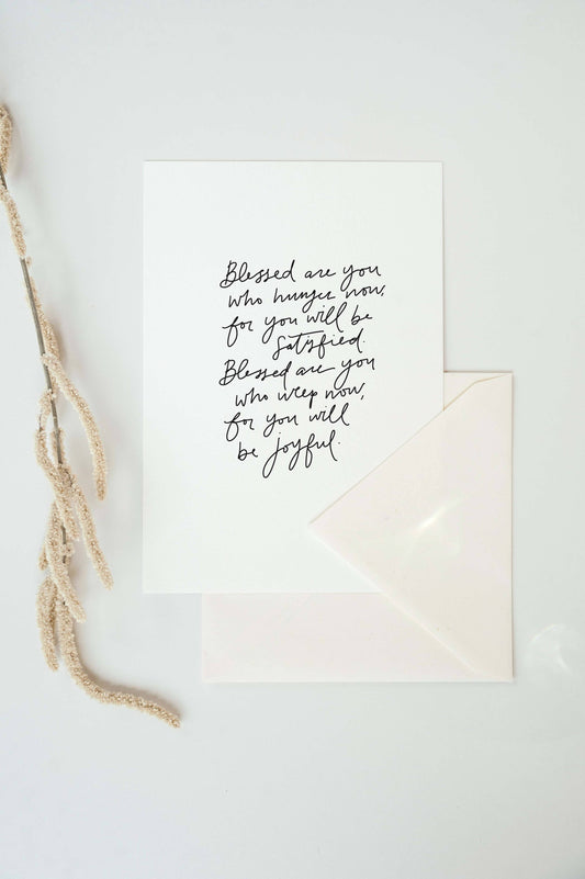 Blessed Are You Sympathy Card, Feathered Farmhouse