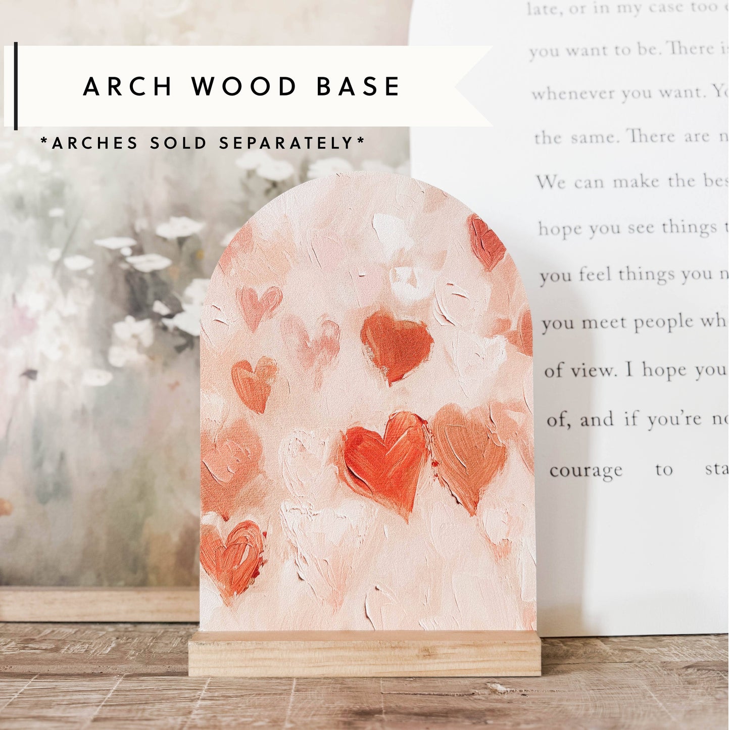 Arch Wood Base, Feathered Farmhouse