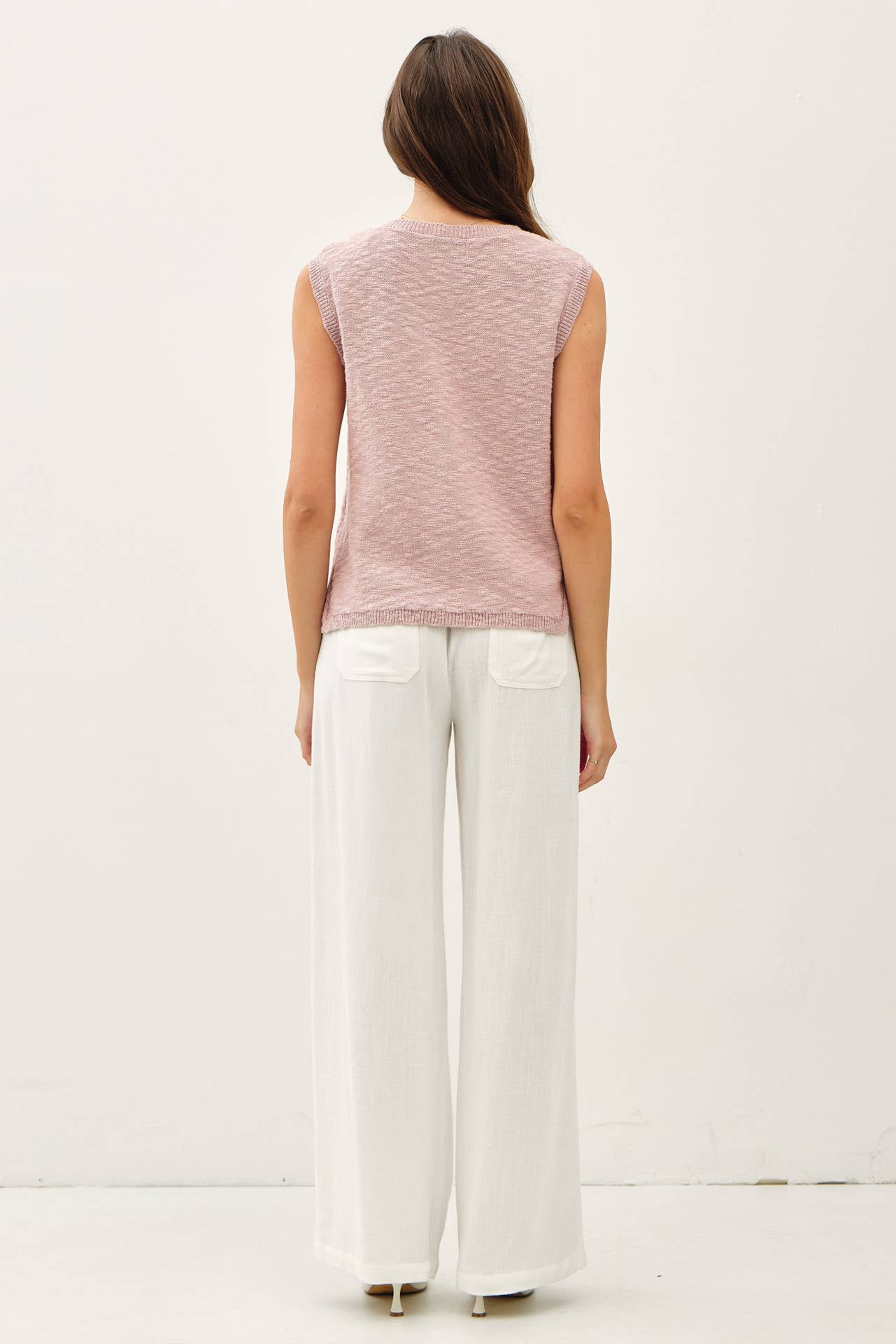 Slub Knit Sweater Vest