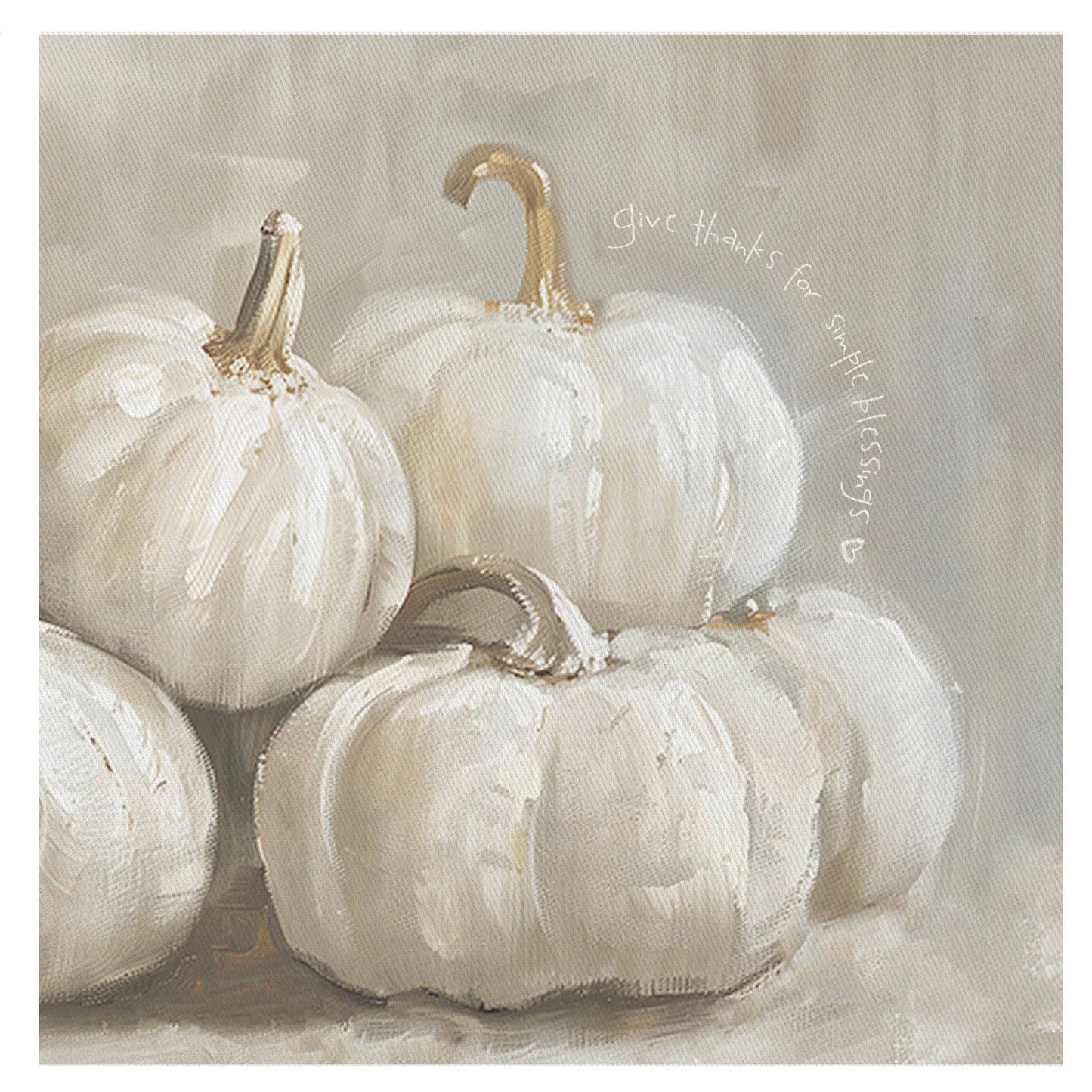 White Pumpkins Mini Canvas, Feathered Farmhouse