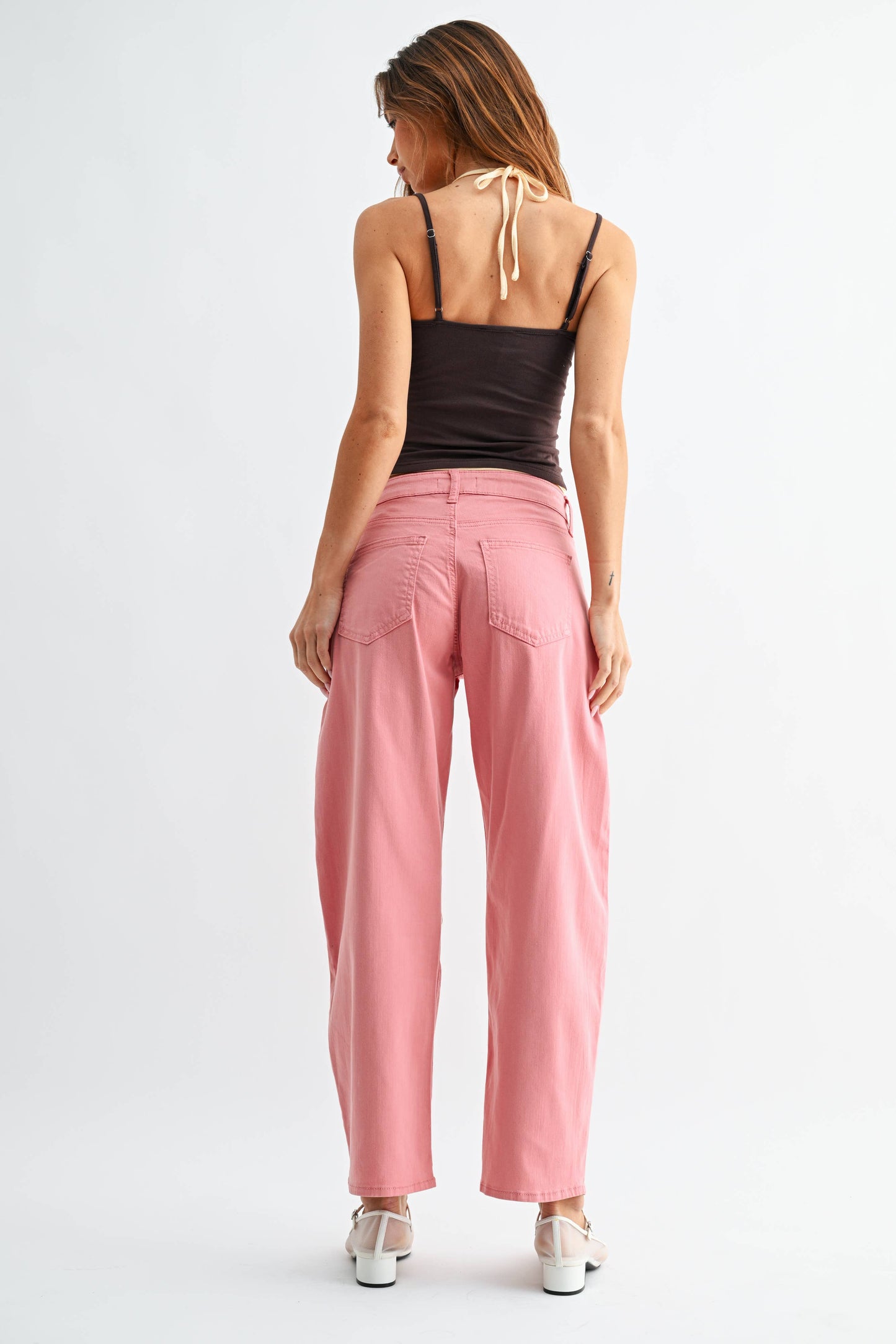 Washed Pink Stretch Twill Comfort Barrel