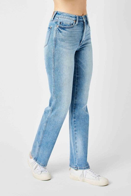Tummy Control Straight Leg Jeans, Feathered Farmhouse