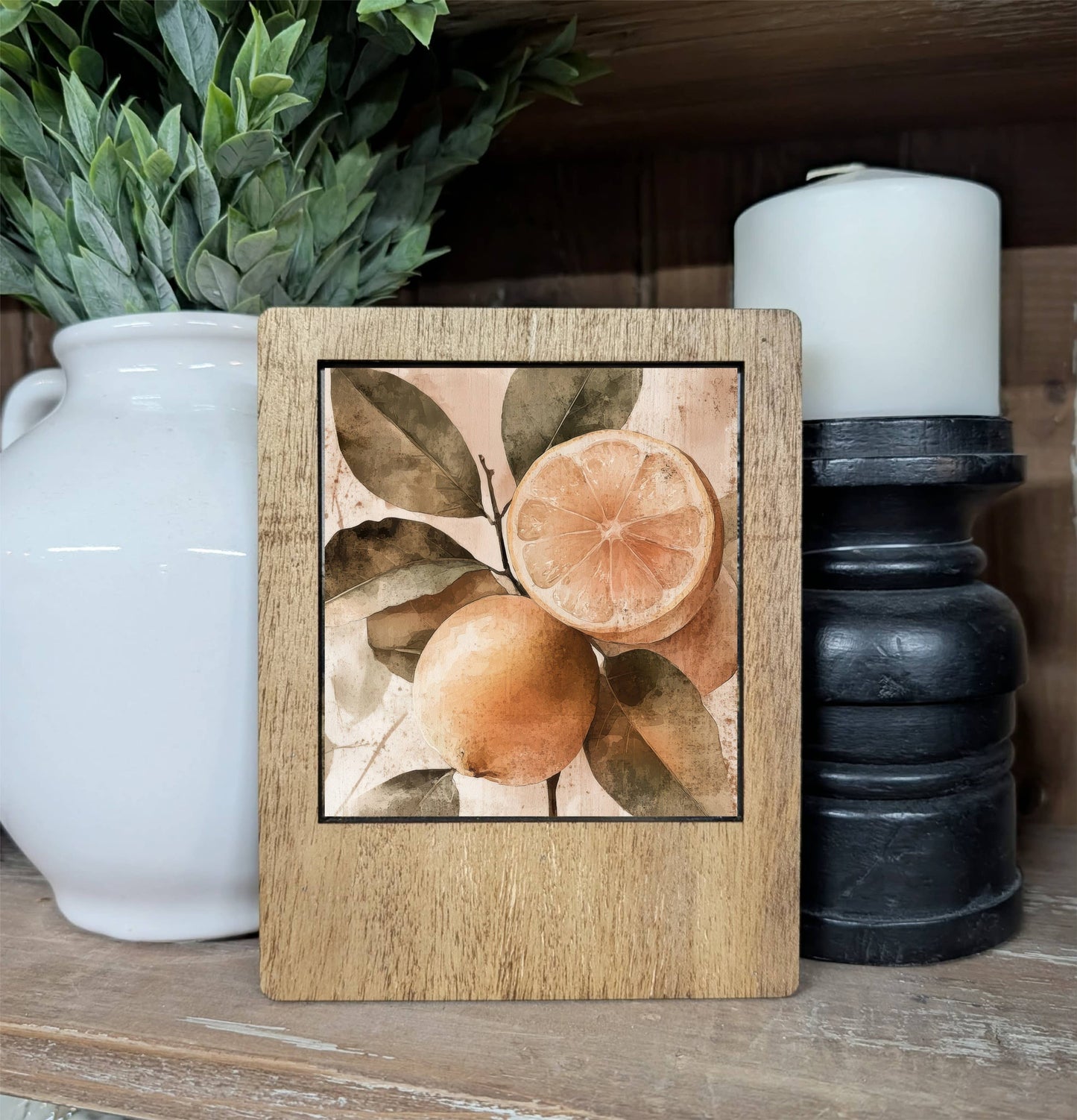 Polaroid Frame Rustic Lemon, Feathered Farmhouse